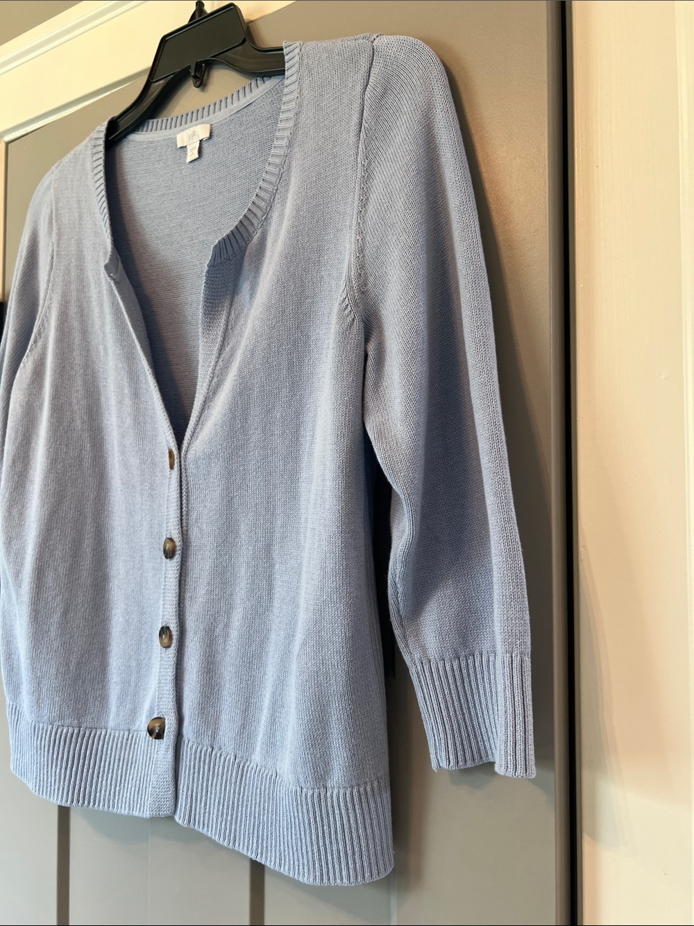 J Jill Light Blue Button-Front Cardigan Medium Petite - Picture 6 of 11